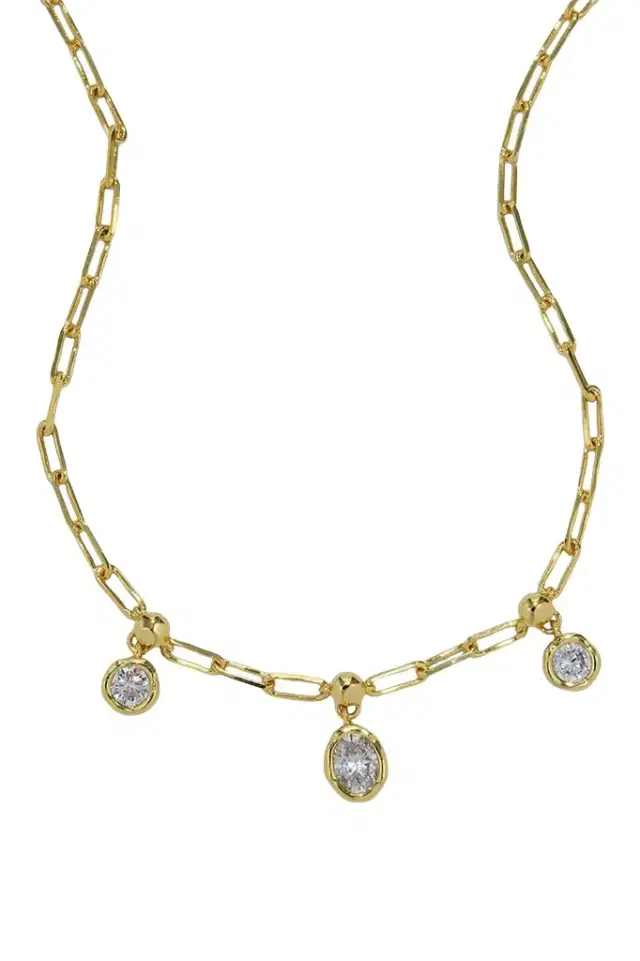 ALEXIS BITTAR Cubic Zirconia Asterales Petite Drop Necklace