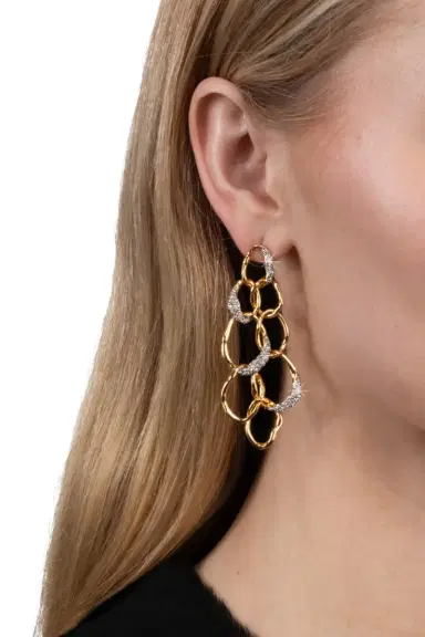 ALEXIS BITTAR Crystal Solanales Linked Orb Earrings | Thumbnail 2