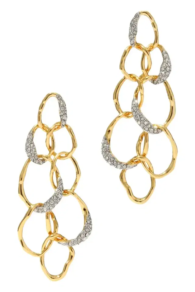 Crystal Solanales Linked Orb Earrings
