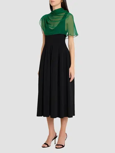 Lela Rose Women's Silk Chiffon Capelet | Thumbnail 2