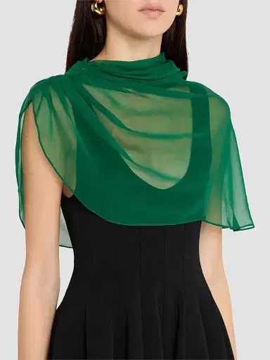 Lela Rose Women's Silk Chiffon Capelet | Thumbnail 3