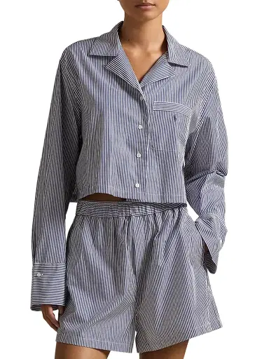 Polo Ralph Lauren Women's Striped Cotton Short Pajamas | Thumbnail 5