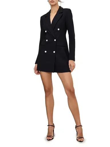GOOD AMERICAN Women's Ponte Embellished Executive Blazer Minidress | Thumbnail 2