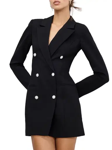 GOOD AMERICAN Women's Ponte Embellished Executive Blazer Minidress | Thumbnail 4