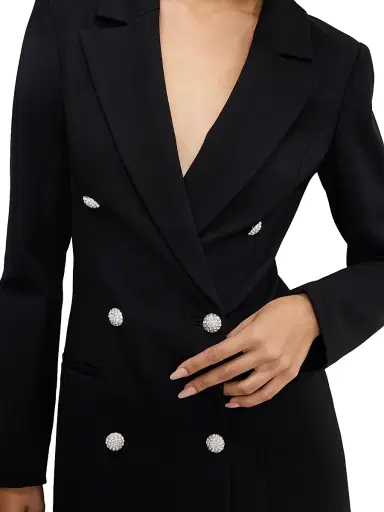 GOOD AMERICAN Women's Ponte Embellished Executive Blazer Minidress | Thumbnail 8