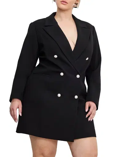 GOOD AMERICAN Women's Ponte Embellished Executive Blazer Minidress | Thumbnail 9