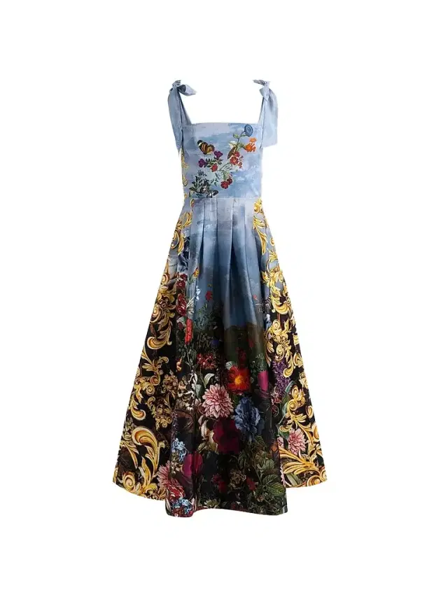 Alice + Olivia Women's Alpine Dawn Floral A-Line Maxi Dress