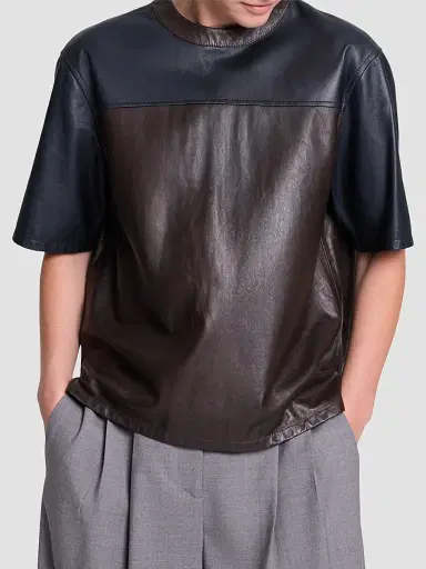 TWP Women's Two-Tone Leather T-Shirt | Thumbnail 5 TWP Women's Two-Tone Leather T-Shirt | Thumbnail 5