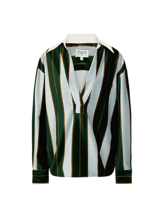 TWP Women's A Case Of You Striped Cotton Blouse