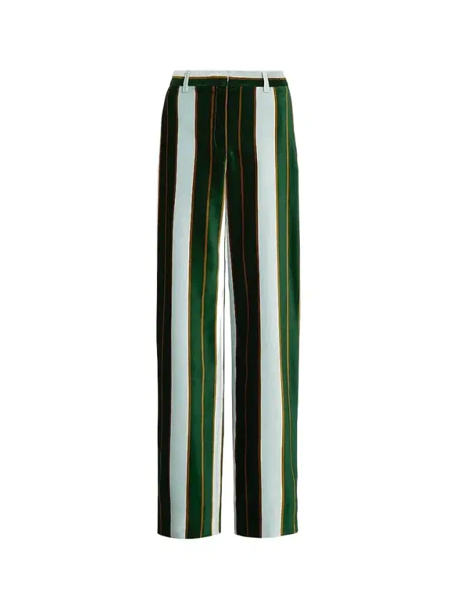 TWP Women's Isla Striped Cotton Wide-Leg Pants