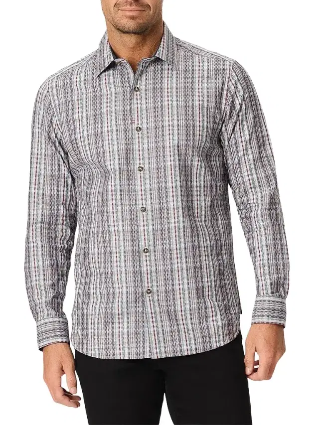 Robert Graham Men's Elroy Cotton-Blend Button-Front Shirt