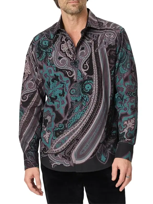 Robert Graham Men's Beaded Paisley Woven Shirt