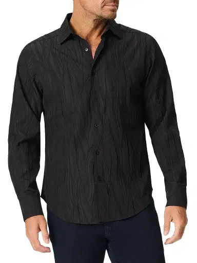 Robert Graham Men's Wells Textured Stretch-Jacquard Shirt | Thumbnail 1