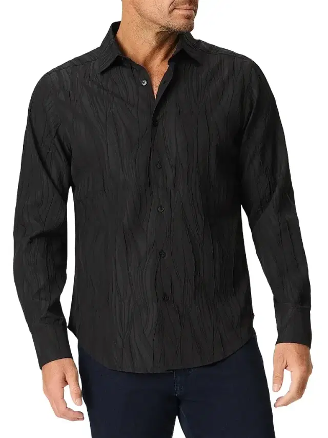Robert Graham Men's Wells Textured Stretch-Jacquard Shirt
