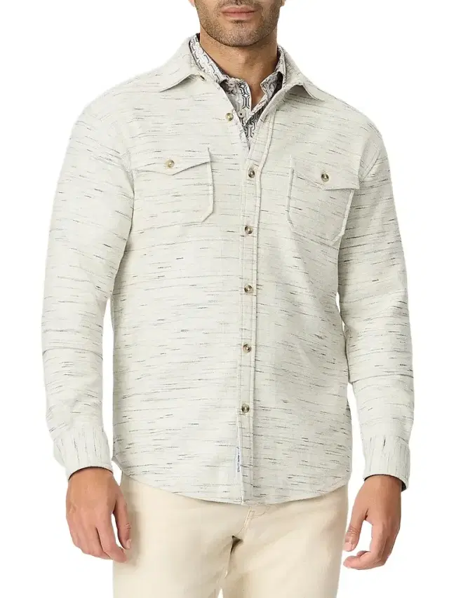 Robert Graham Men's Burstead Heathered Overshirt