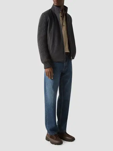Zegna Men's Oasi Cashmere Full Zip Cardigan | Thumbnail 2