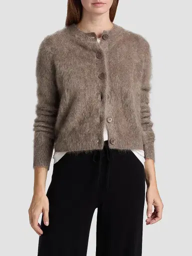 Lisa Yang Women's Azalea Brushed Cashmere Cardigan | Thumbnail 3