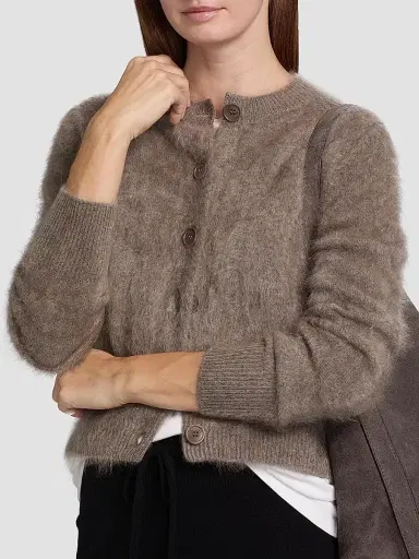 Lisa Yang Women's Azalea Brushed Cashmere Cardigan | Thumbnail 6