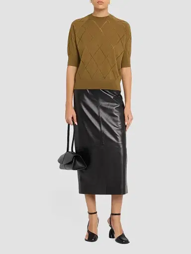 Dries Van Noten Women's Tuan Geometric Wool Top | Thumbnail 2