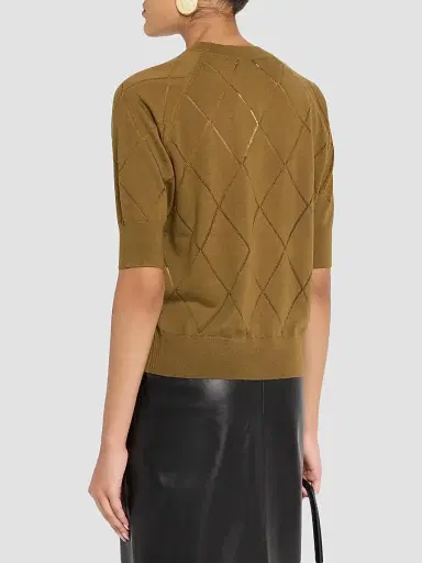 Dries Van Noten Women's Tuan Geometric Wool Top | Thumbnail 3