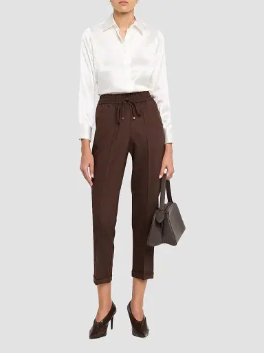 Kiton Women's Stretch Wool Jogger Trousers | Thumbnail 2