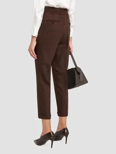 Kiton Women's Stretch Wool Jogger Trousers | Thumbnail 3