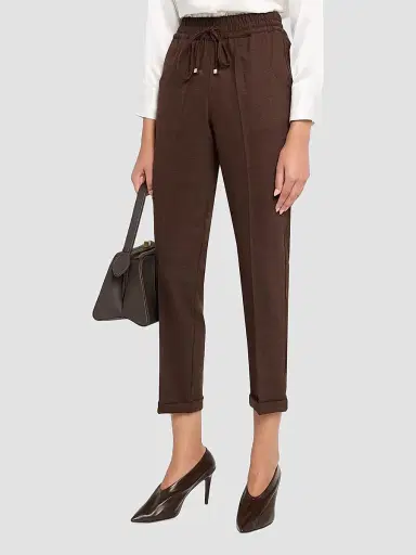Kiton Women's Stretch Wool Jogger Trousers | Thumbnail 4