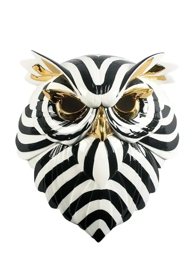 Lladro Fierce Portraits Porcelain Owl Mask