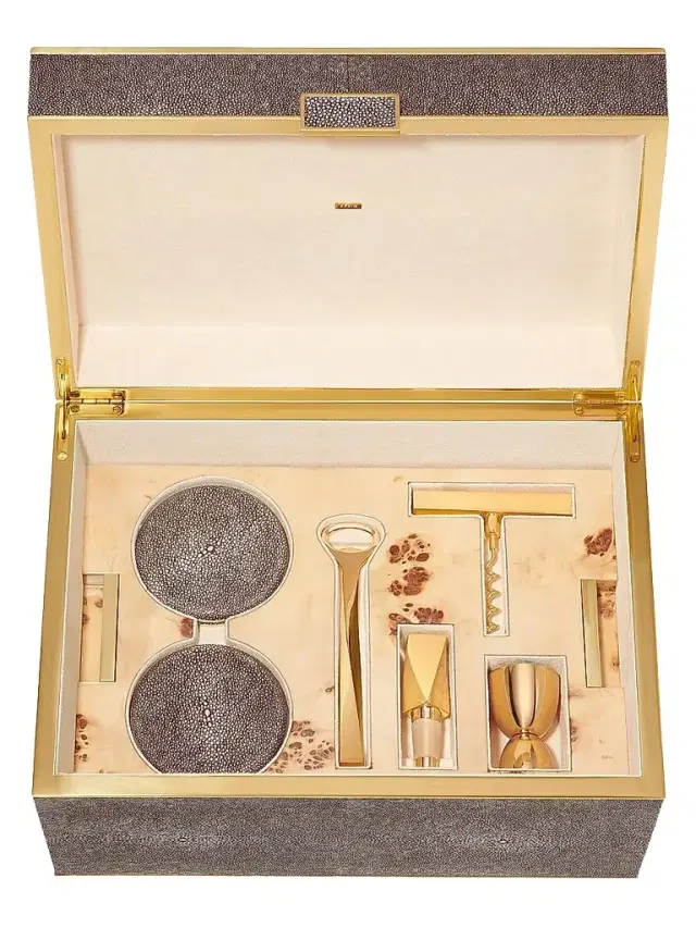 AERIN Classic Shagreen Bar Set