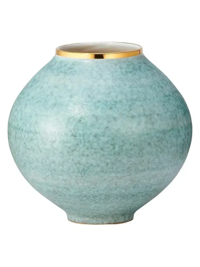 AERIN Calinda 18K Goldplated Ceramic Moon Vase