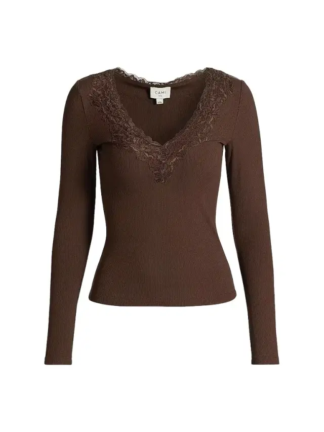 Cami NYC Women's Rooney Ribbed Lace-Trim Top