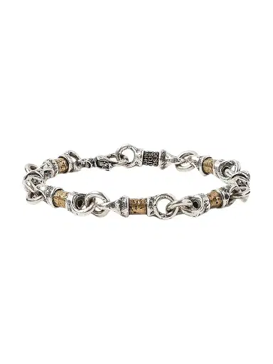 JOHN VARVATOS Men's Artisan Metals Sterling Silver Bead Link Bracelet | Thumbnail 1 JOHN VARVATOS Men's Artisan Metals Sterling Silver Bead Link Bracelet | Thumbnail 1