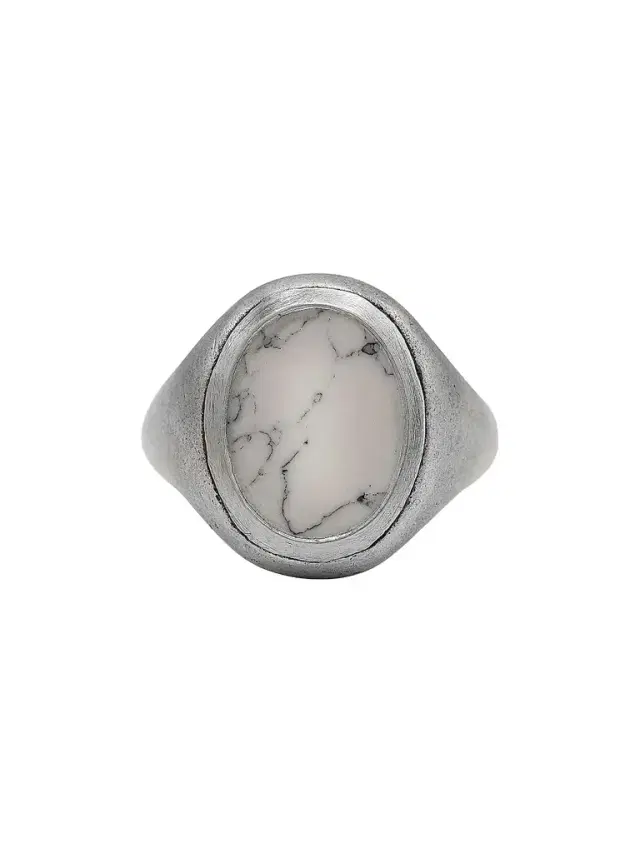 JOHN VARVATOS Men's Sterling Silver & Howlite Signet Ring