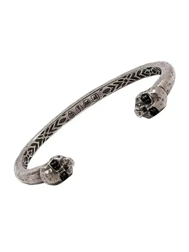 JOHN VARVATOS Skulls & Daggers Sterling Silver & Black Diamond Cuff Bracelet | Thumbnail 1 JOHN VARVATOS Skulls & Daggers Sterling Silver & Black Diamond Cuff Bracelet | Thumbnail 1