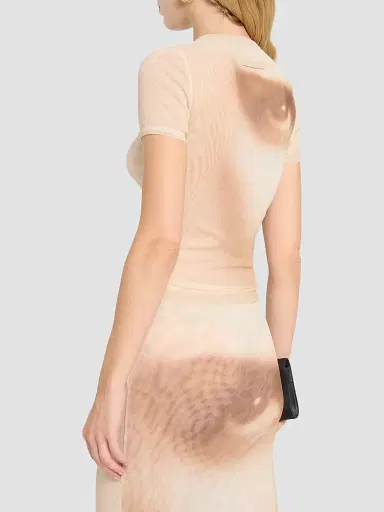 Jean Paul Gaultier Women's Face Mesh Baby T-Shirt | Thumbnail 3 Jean Paul Gaultier Women's Face Mesh Baby T-Shirt | Thumbnail 3