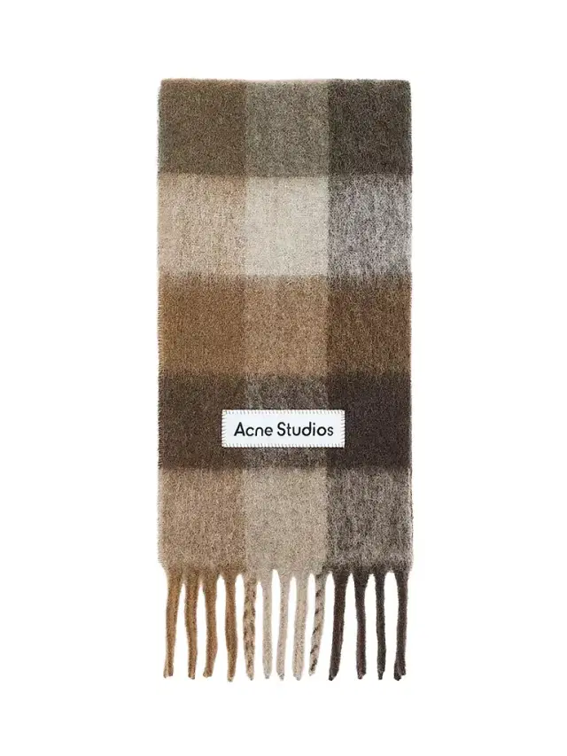 Acne Studios Men's Main Vally Checkered Fringe Scarf