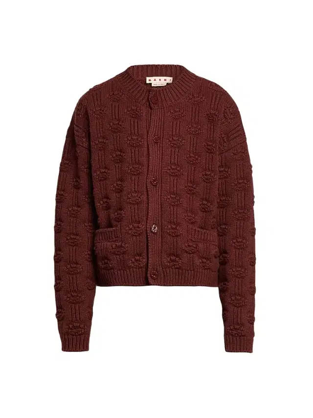 Marni Men's Fisherman Dot Wool-Cashmere Cardigan