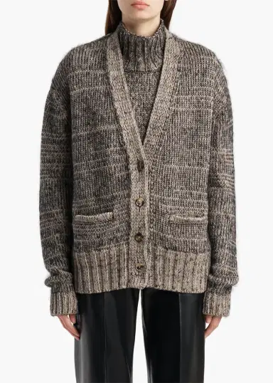 Khaite Maura Cardigan In Sepia And Black Multi | Thumbnail 3