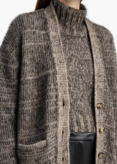 Khaite Maura Cardigan In Sepia And Black Multi | Thumbnail 6