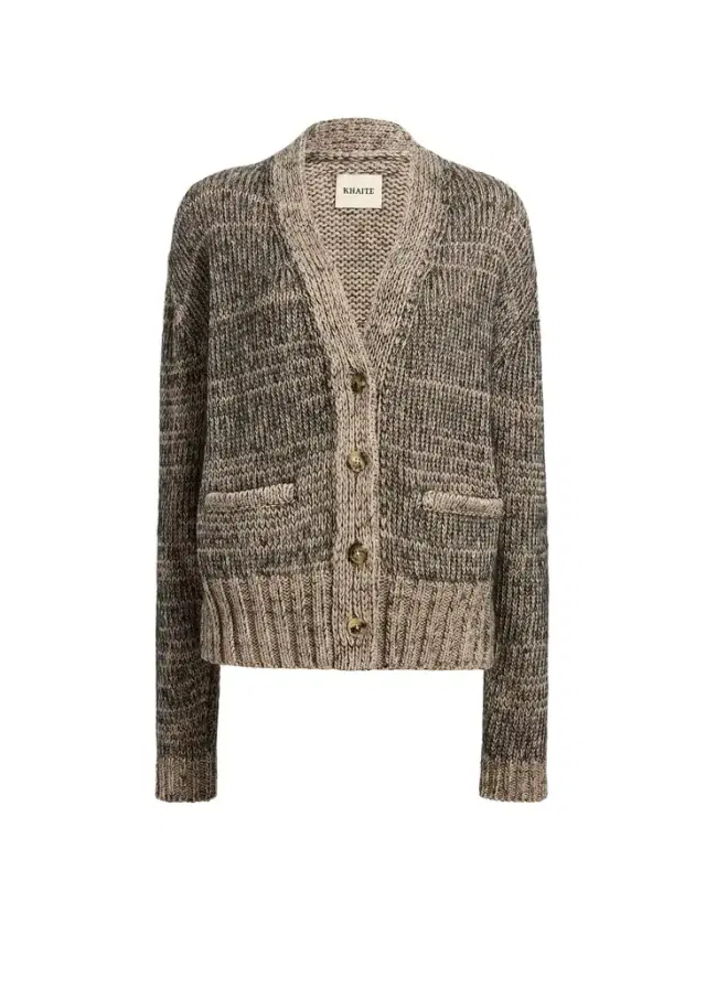 Khaite Maura Cardigan In Sepia And Black Multi