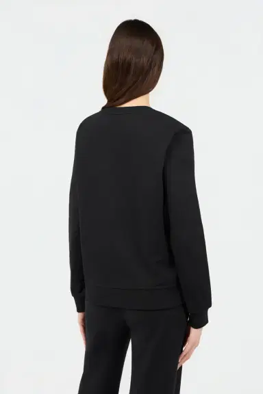 Roberto Cavalli Black Sweatshirt with Cut-Out Embroidered Logo | Thumbnail 3 Roberto Cavalli Black Sweatshirt with Cut-Out Embroidered Logo | Thumbnail 3