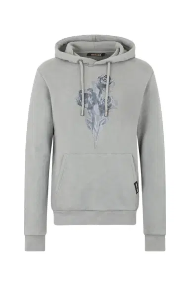 Roberto Cavalli Grey Sweatshirt with Printed Roses | Thumbnail 1