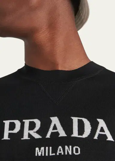 Prada Men's Superfine Wool Logo Sweater | Thumbnail 5