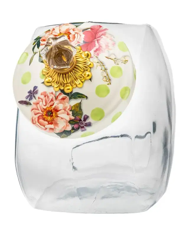 Cookie Jar with Wildflowers Enamel Lid