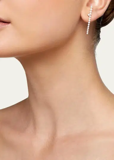 ATLAS LOVE Swan Diamond Multi Pearl Wave Earrings | Thumbnail 2