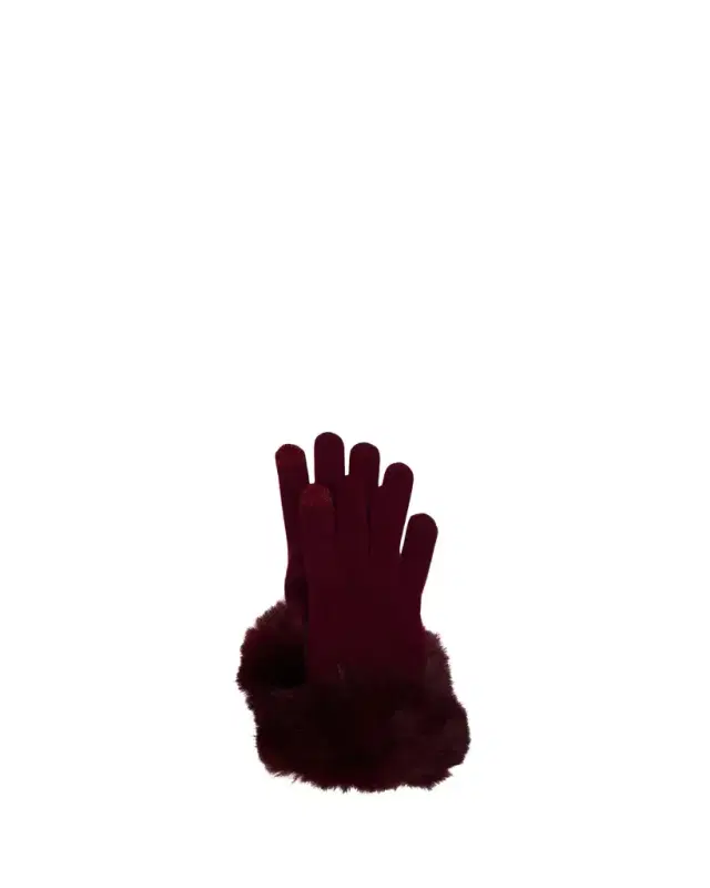 Touchscreen Cashmere & Faux Fur Gloves