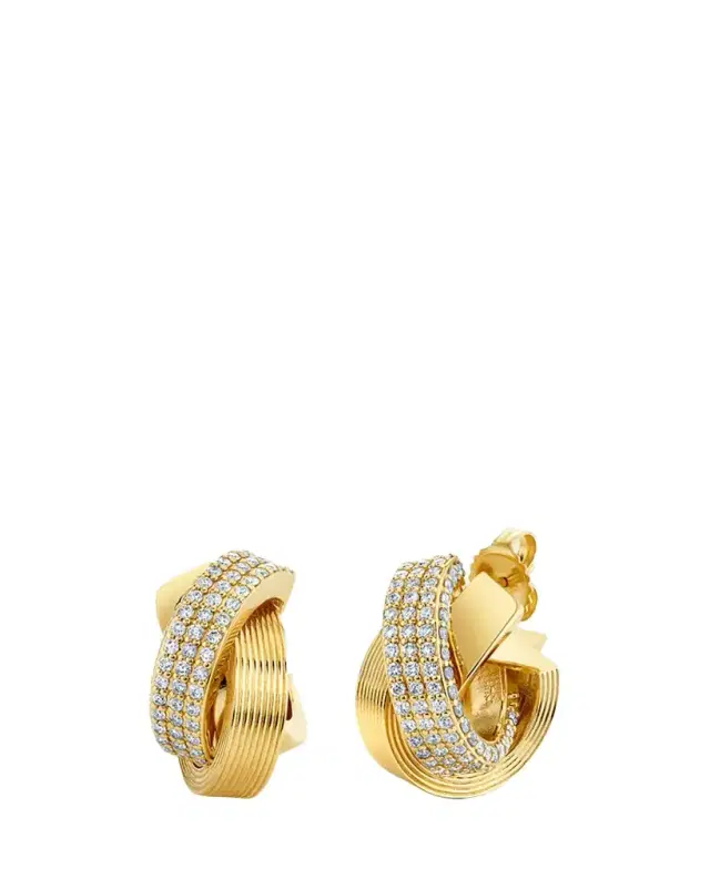 Sydney Evan 14K Diamond Tri-Ring Hoop Earrings