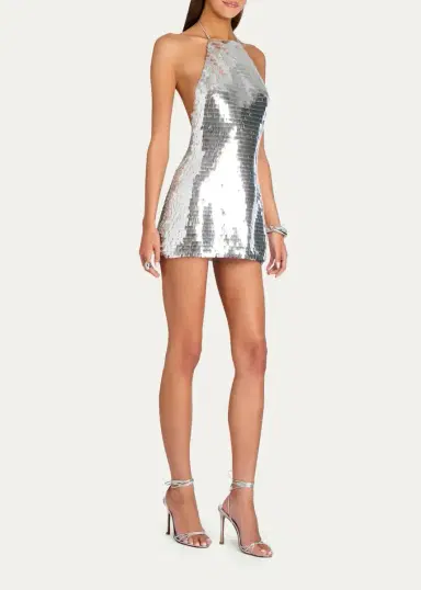 Retrofête Jawa Sequined Halter Mini Dress | Thumbnail 4 Retrofête Jawa Sequined Halter Mini Dress | Thumbnail 4