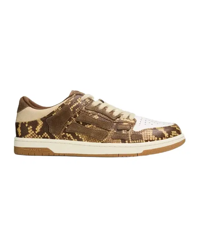 AMIRI Python-Printed Leather Low-Top Sneakers