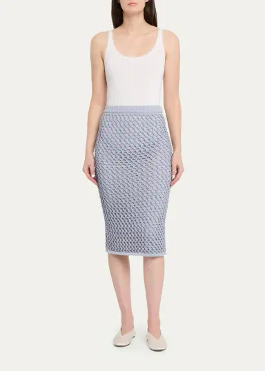 Diotima Spice Crystal Crochet Knit Midi Skirt | Thumbnail 2